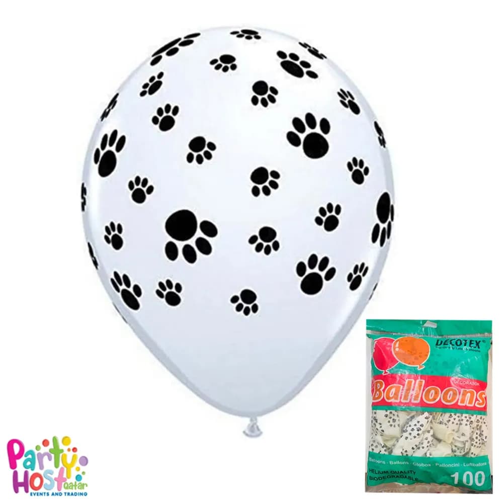 Paw Print Balloon 12Inch (100Pcs Per Pack)