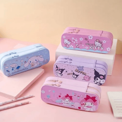 Sanrio Characters Double Layer Large Capacity Pencil Case (SJT88) (Hello Kitty)