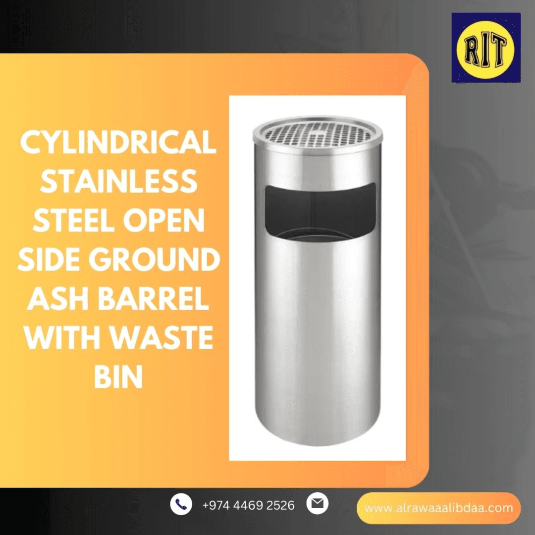 Stainless Steel Indoor/Outdoor Hotel Lobby Ashtray with Garbage Bin 