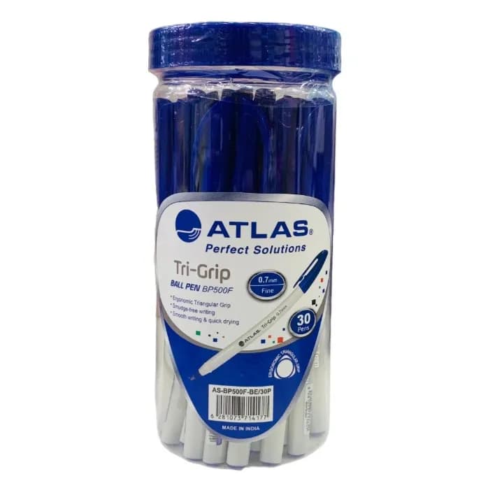 Atlas Ball Pen Tri-Grip Blue 30 Pcs