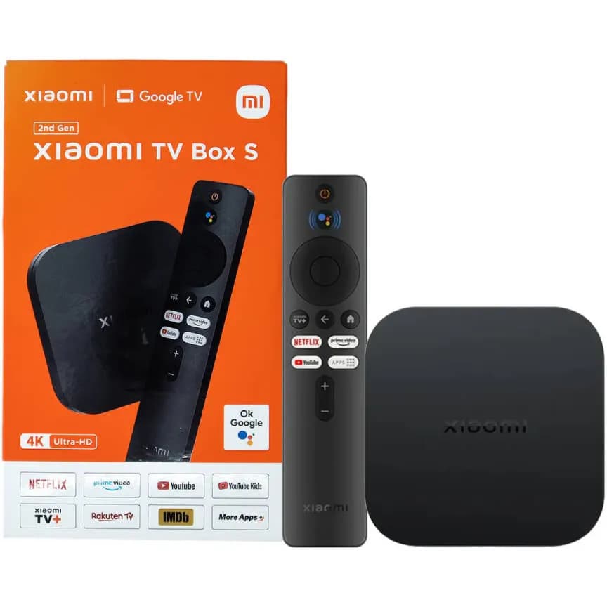 Xiaomi TV Box S (2nd Gen) 4K Ultra HD Streaming Media Player, Google TV Box with 2GB RAM 8GB ROM, 2.4G/5G Dual WiFi, Bluetooth 5.2 & Dolby Audio and DTS-HD, Dolby Vision, HDR10+