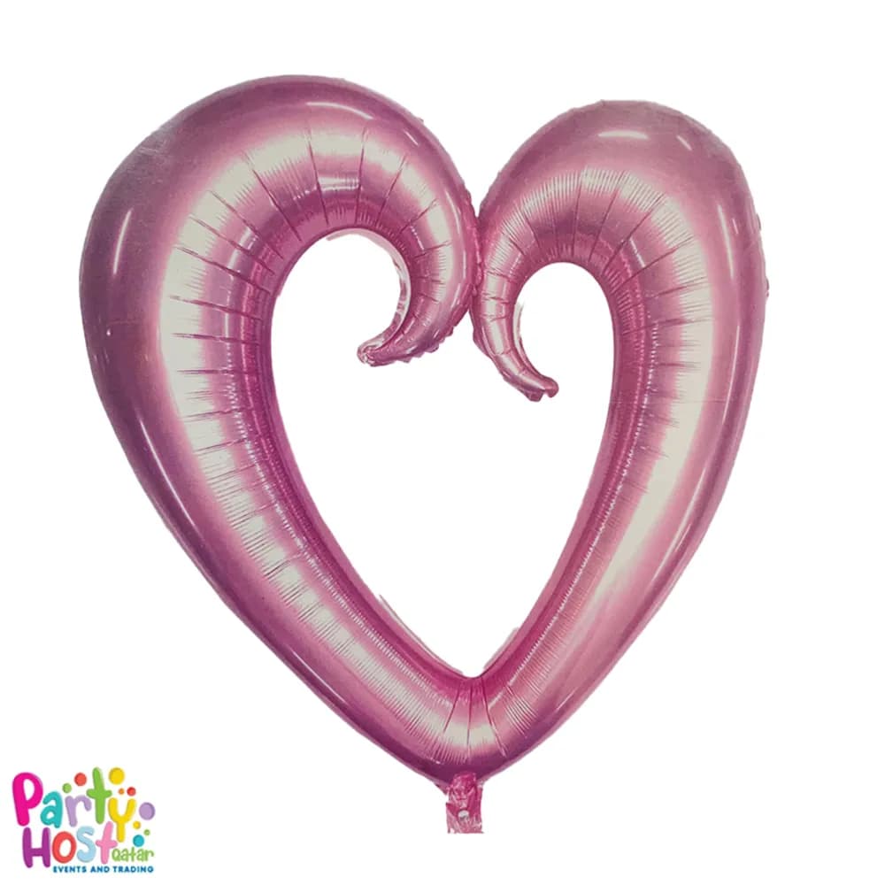 Hollow Heart Pink Foil Helium Filled Balloon (100Cm)