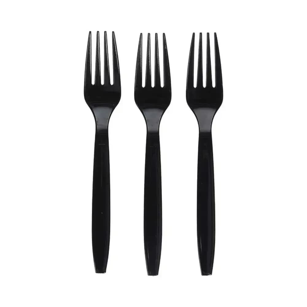 Qpac Black Plastick Fork 50 Pieces