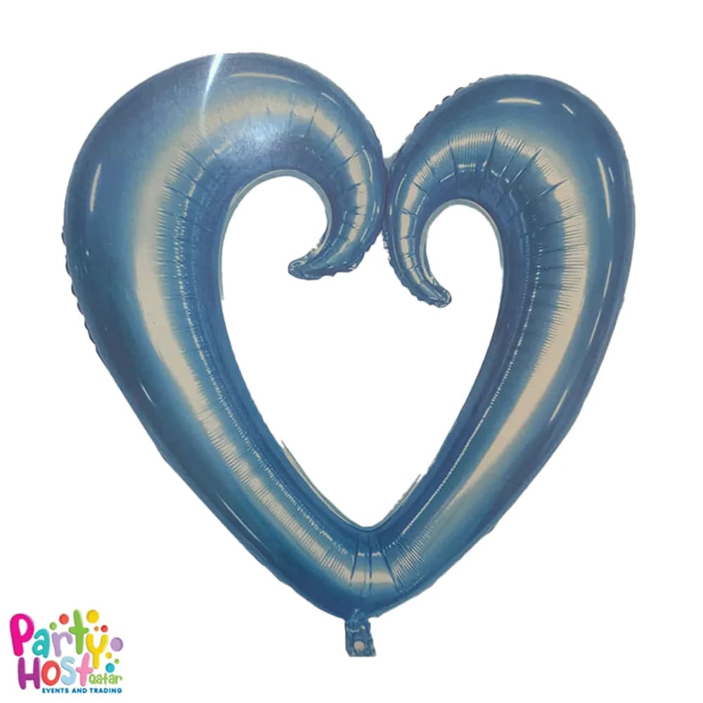 Hollow Heart Blue Foil Helium Filled Balloon (43Cm X 68Cm)