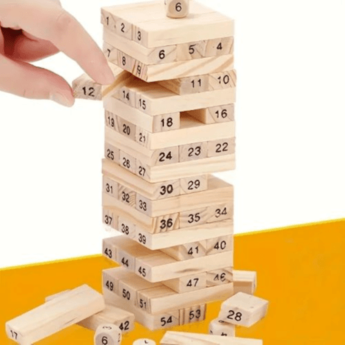 Premium Wooden Pine Jenga Set 54Pcs