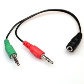 DC3.5mm Female to Mic & Headphone Stereo Cable 20cm