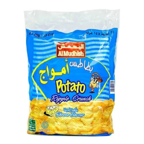 Al Mudhish Ripple Cheese Chips 20X16G 