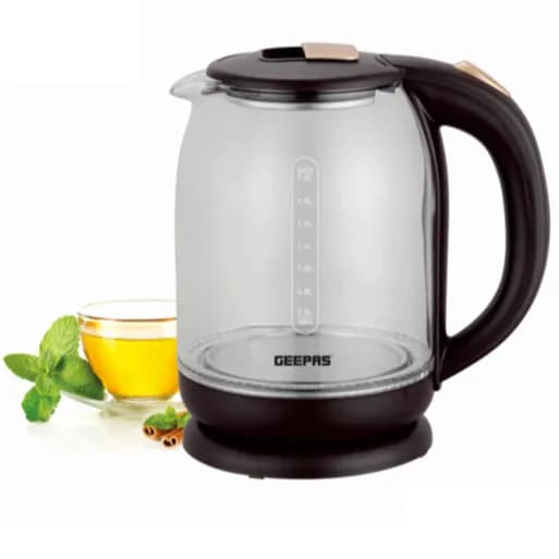 Geepas GK9901 1.8 Litre Electric Glass Kettle with Non Slip Base