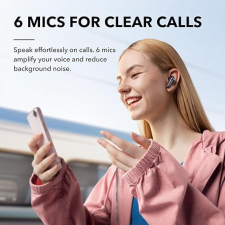 Soundcore A3947H11 by Anker Liberty 4 NC Wireless Earbuds, 98.5% Noise Reduction, Adaptive Noise Cancelling to Ears and Environment