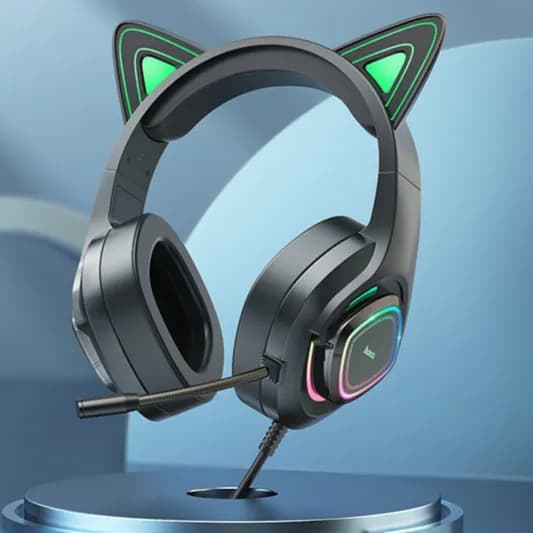 Cat Ear Gaming Headset - Hoco W107 (LED Colorful Light)