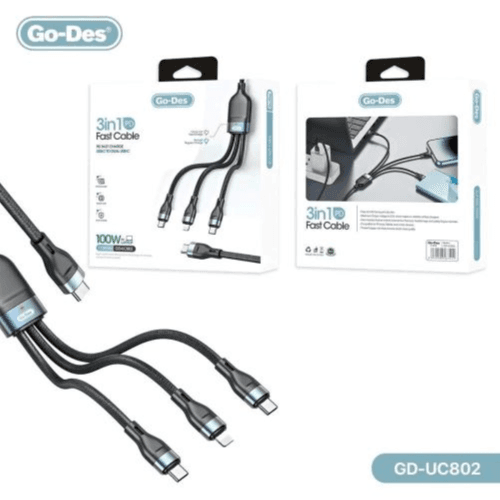 Go-Des - 3 in 1 PD Fast Cable (GD-UC802)