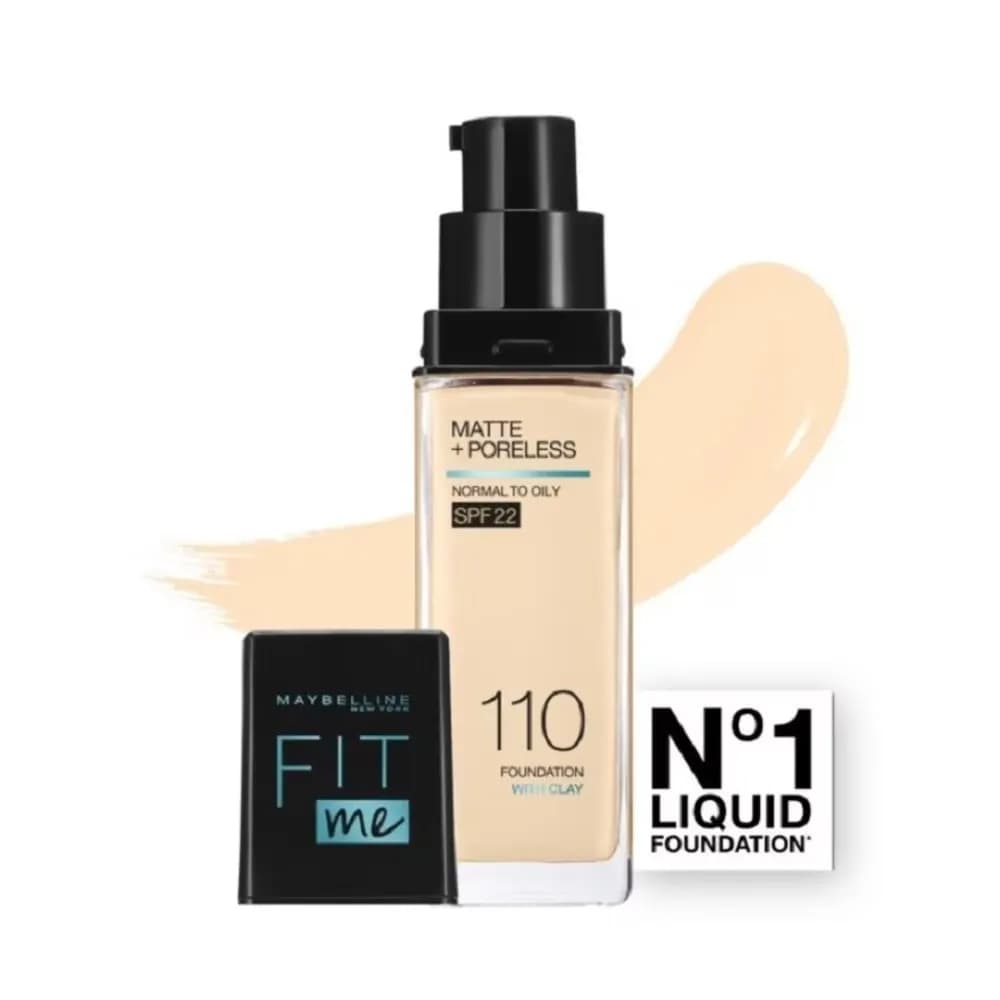 Maybelline Fit Me Matte + Poreless SPF 22 Liquid Foundation 30ml 110 Porcelain