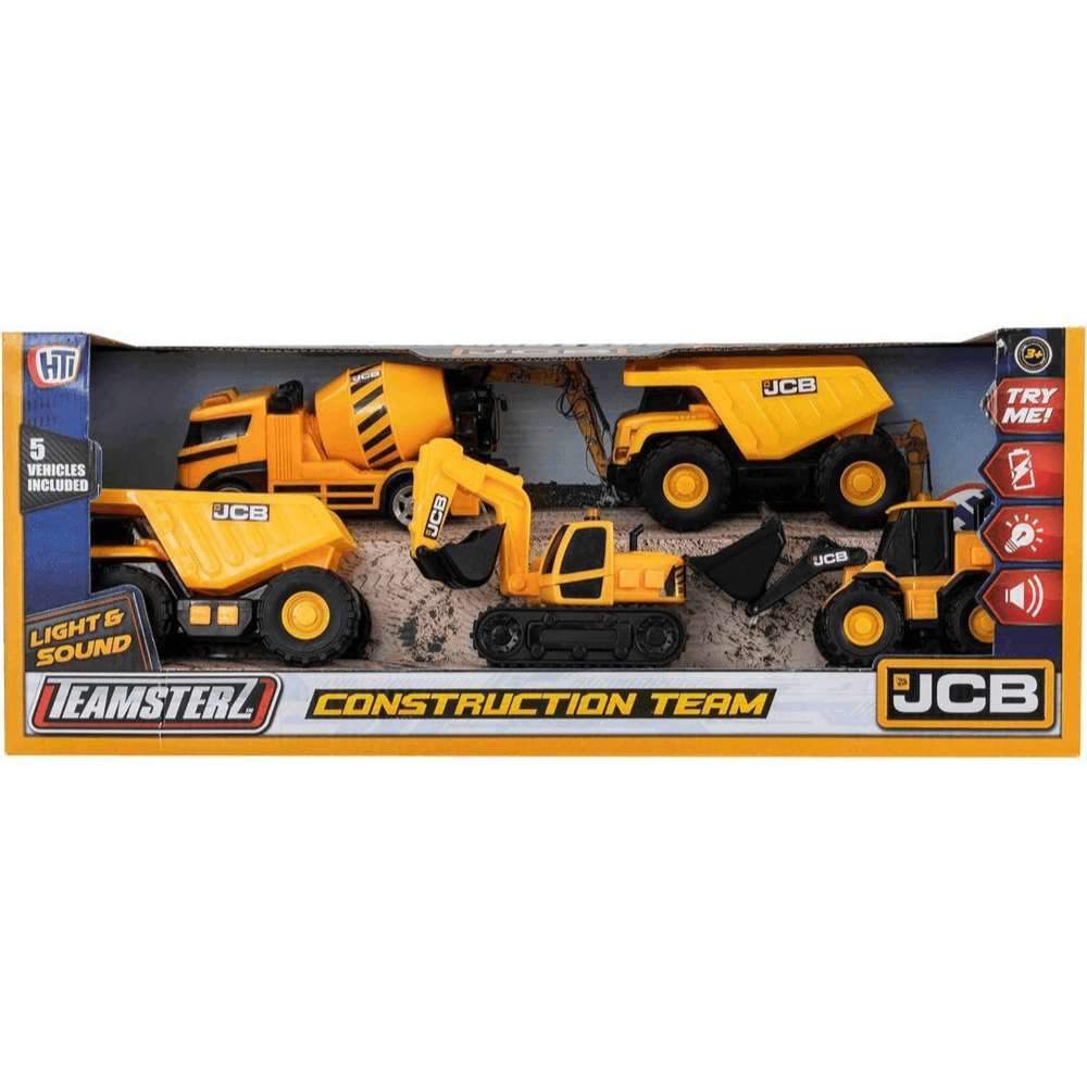 Teamsterz - فريق بناء الصوت والضوء الصغير من JCB - 5 قطع