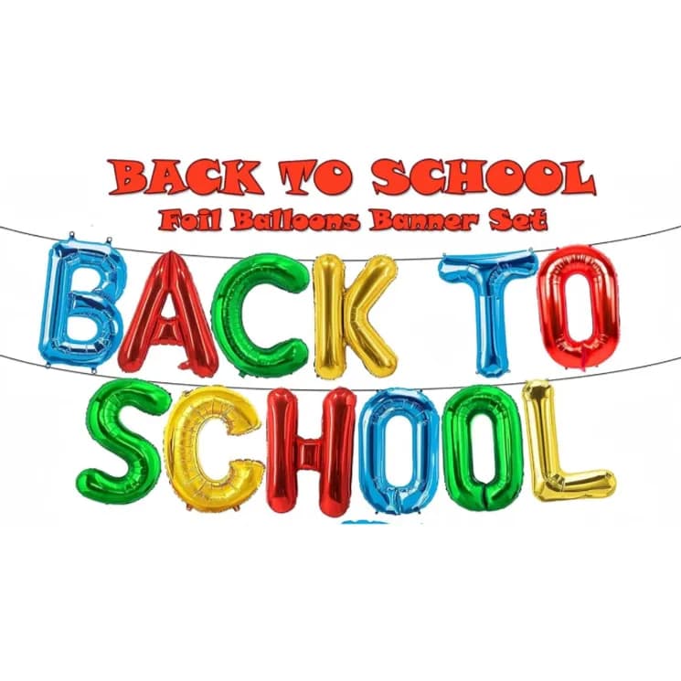 Back To School Colored Balloon Banner