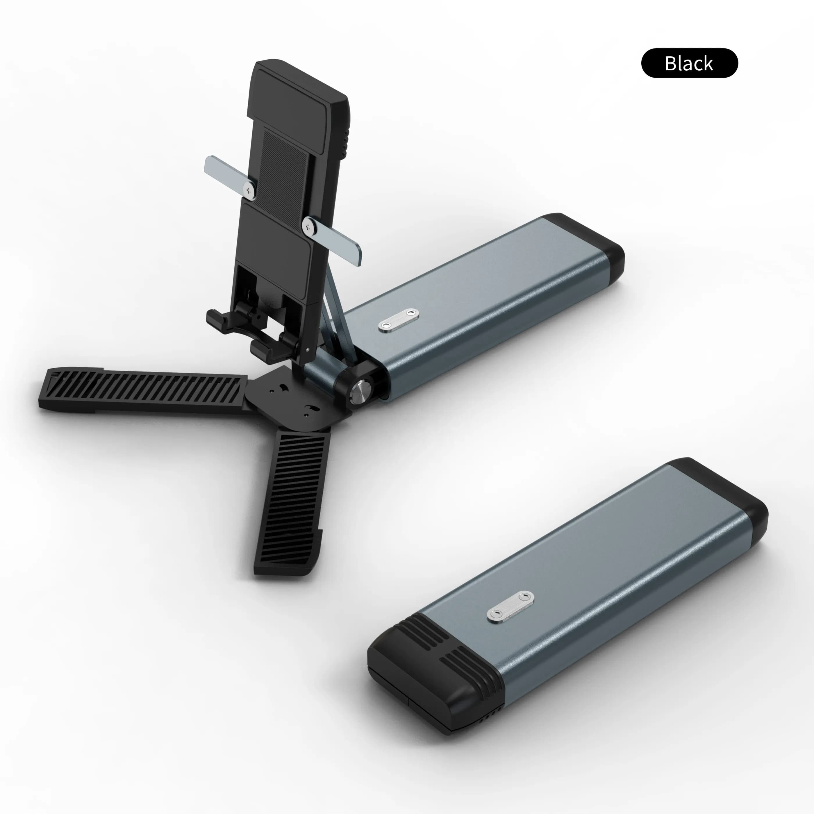 Fully Foldable Mobile Phone Stand (Black)