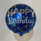 18 Inch Blue Happy Birthday Balloon With Helium 