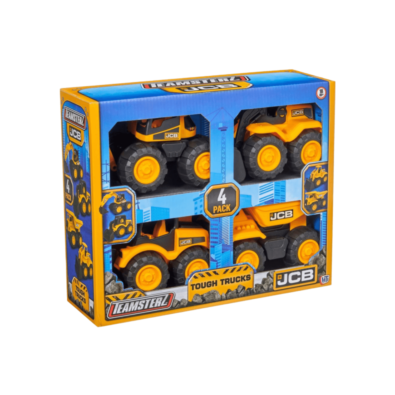 شاحنات Teamsterz Jcb مقاس 7 بوصات 4 قطع