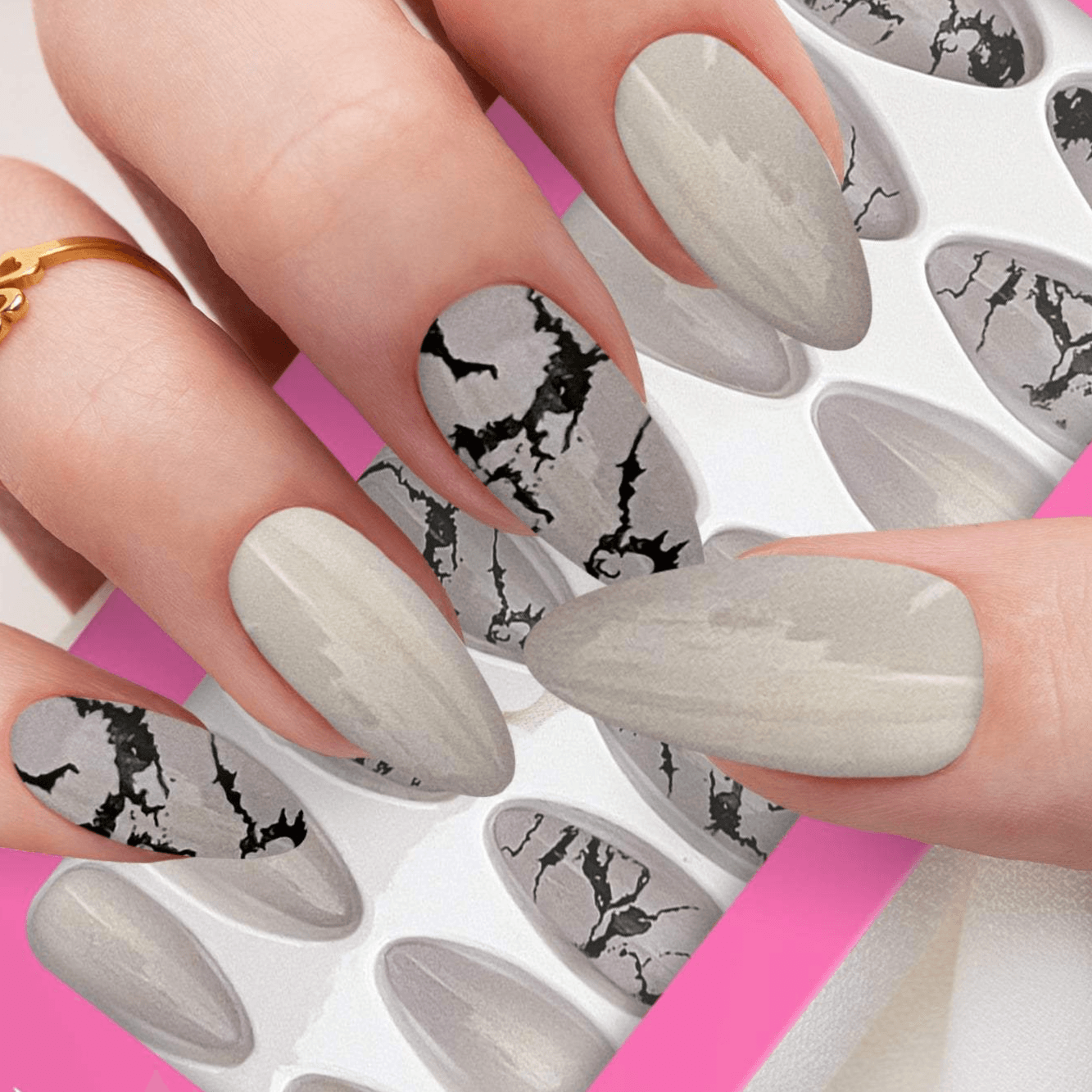 Cuty Nails Set: Nails with Jelly Tape B-2