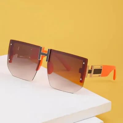 Fashion Leisure H-Letter Large Frame Sunglasses Women's 