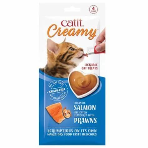 CATIT CREAMY CAT TREATS WITH SALMON & PROWN 4*10G 1PC