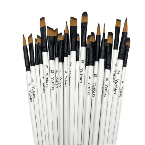 6 Pcs Premium Synthetic Nylon Paint Brushes Set (Flat)