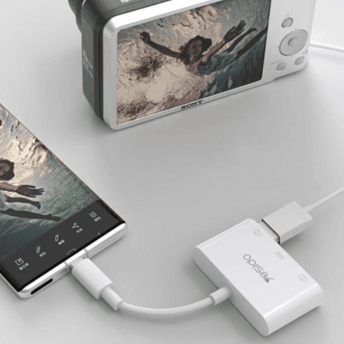YESIDO - OTG ADAPTER TYPE-C TO USB2.0 & PD QUICK CHARGE (GS17) (White)