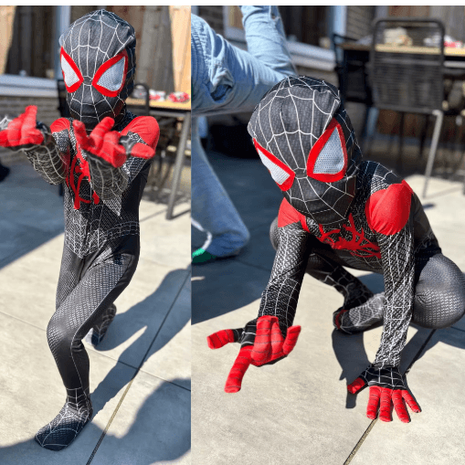 Black Spiderman Overall Costume For Kids