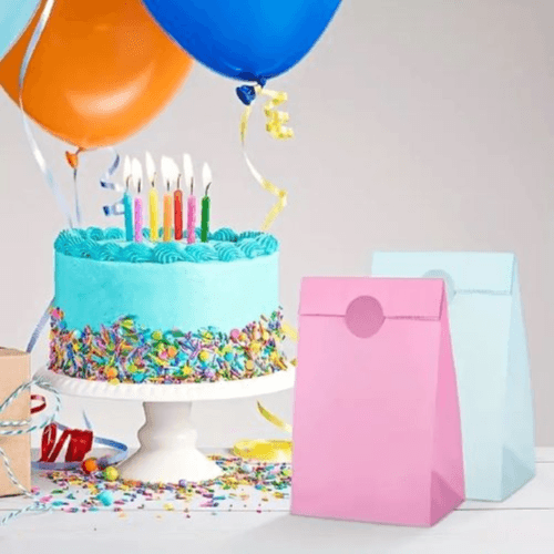 30pcs Pastel Gift Bags With Stickers Size: 12.95X7.87X23.88cm