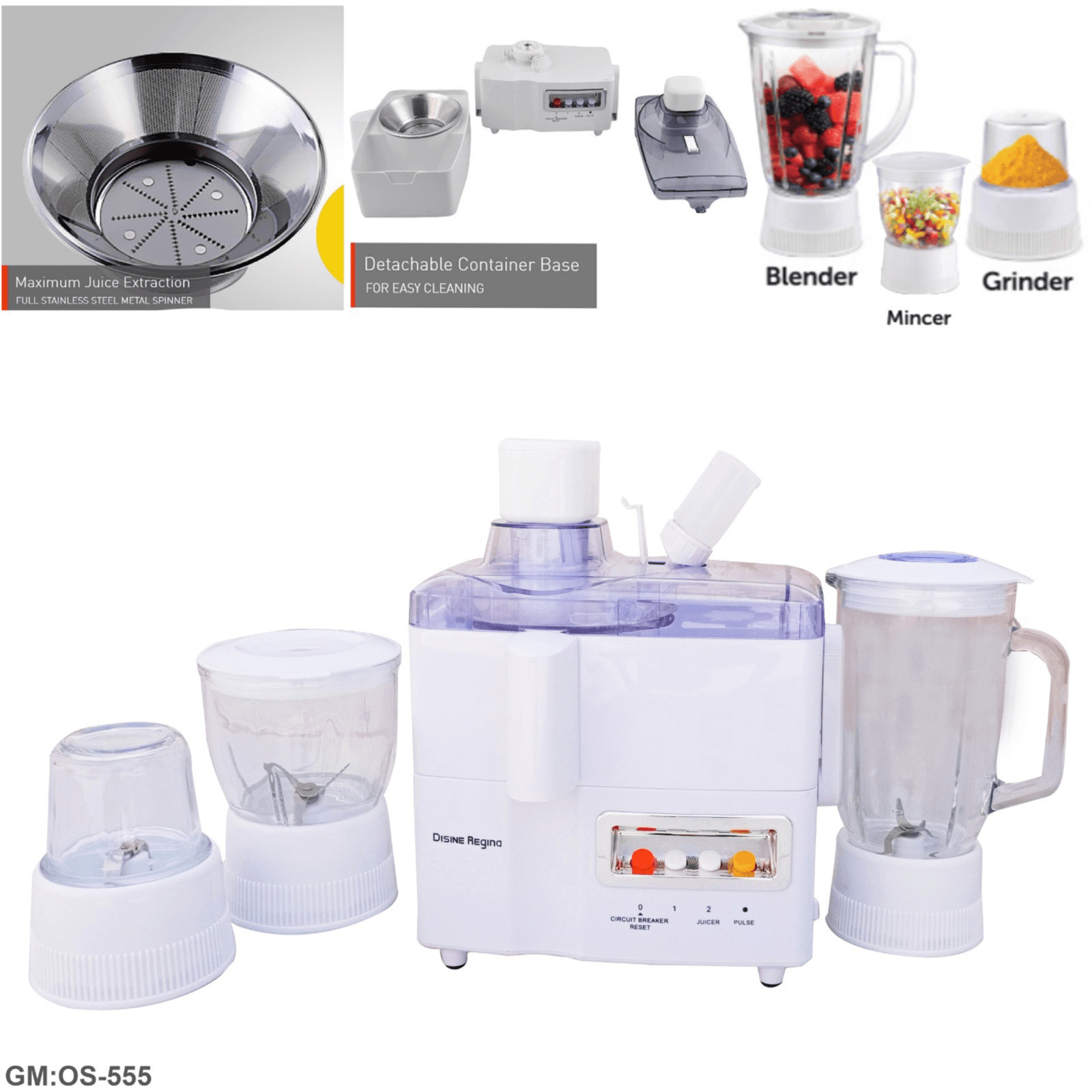 4 In 1 Food Processor"Os-555"