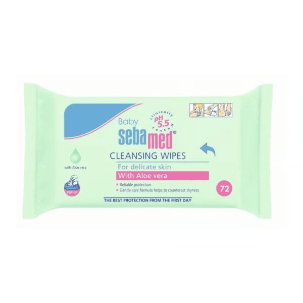Sebamed Cleansing wipes with Aloe Vera for delicate skin 72 pcs