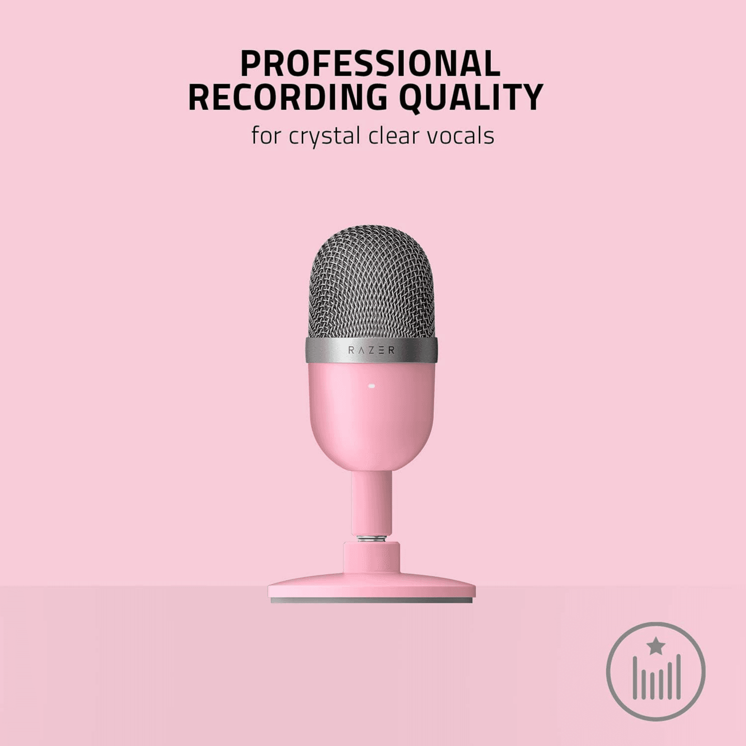 Razer Seiren Mini Quartz. Ultra-compact Condenser Microphone-Quartz Pink-RZ19-03450200-R3M1