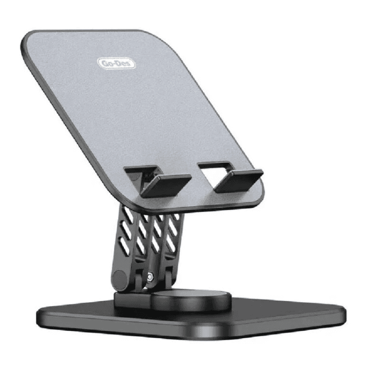 Go Des Portable Foldable 360 Rotatable Metal Phone and Tablet Stand
