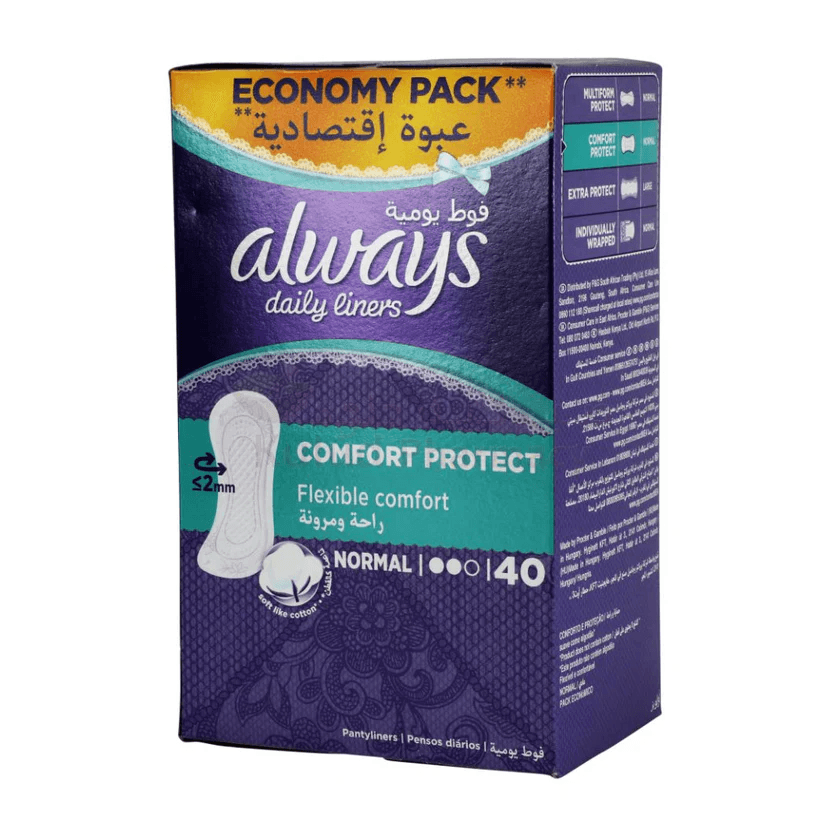 Always Daily Liners Comfort Protect Normal Sanitary Pads 40 PC