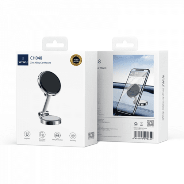 Wiwu CH048 Car Mount / Zinc Alloy / Easy One-Handed Operation - Silver
