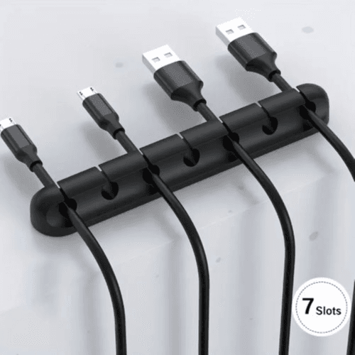 UMUST - 7 Slots Silicone Cable Holder Clips Organize (Black)