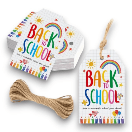 50-Pack Back to School Gift Tags with Twine