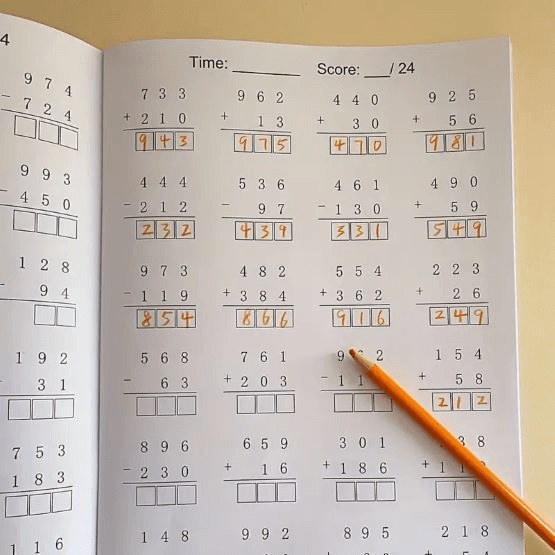 32 Pages Math Practice Workbook