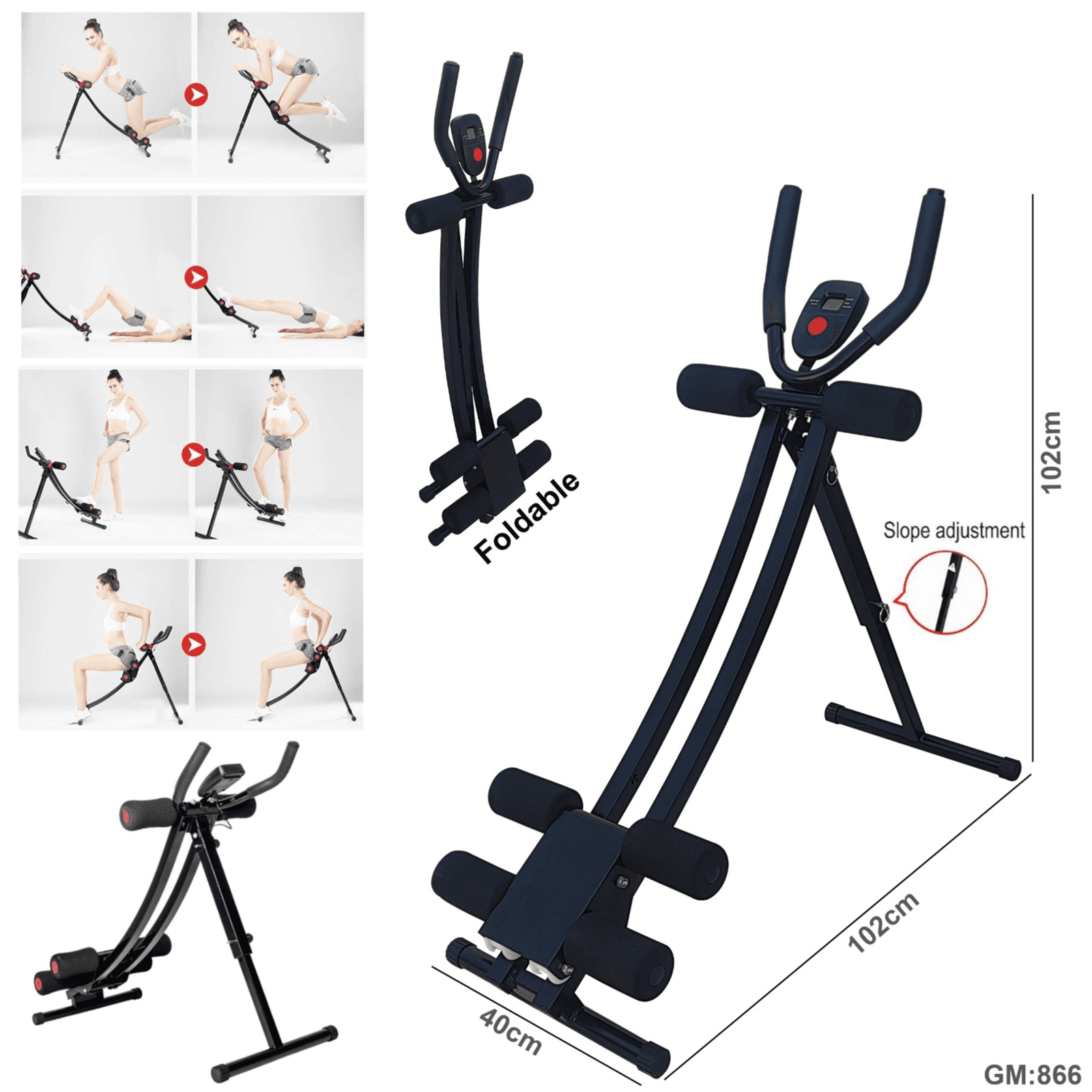 Ab Cruncher Abdominal Trainer Glider Machine For Body Fitness "866" 