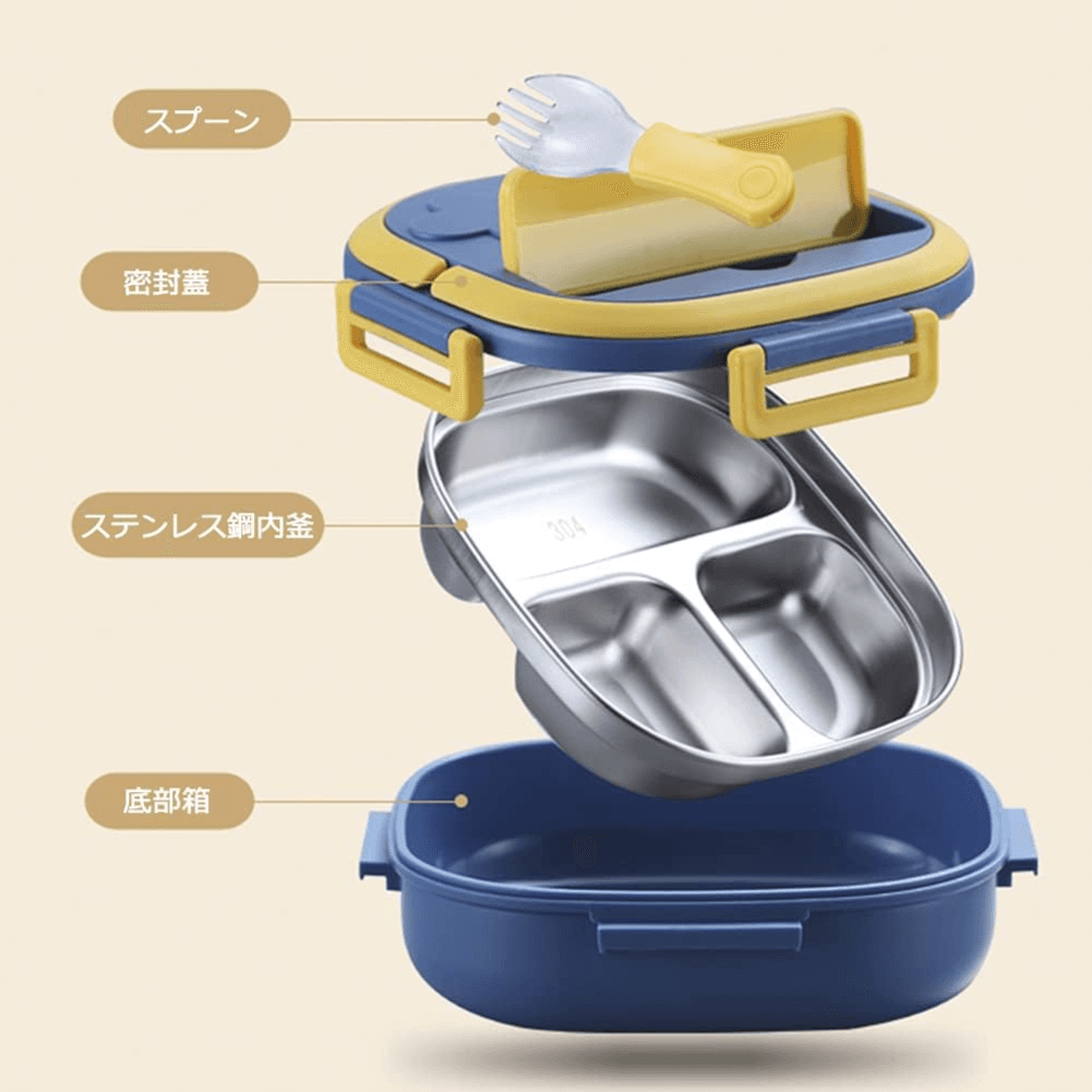 304 Stainless Steel Lunch Box (Blue)