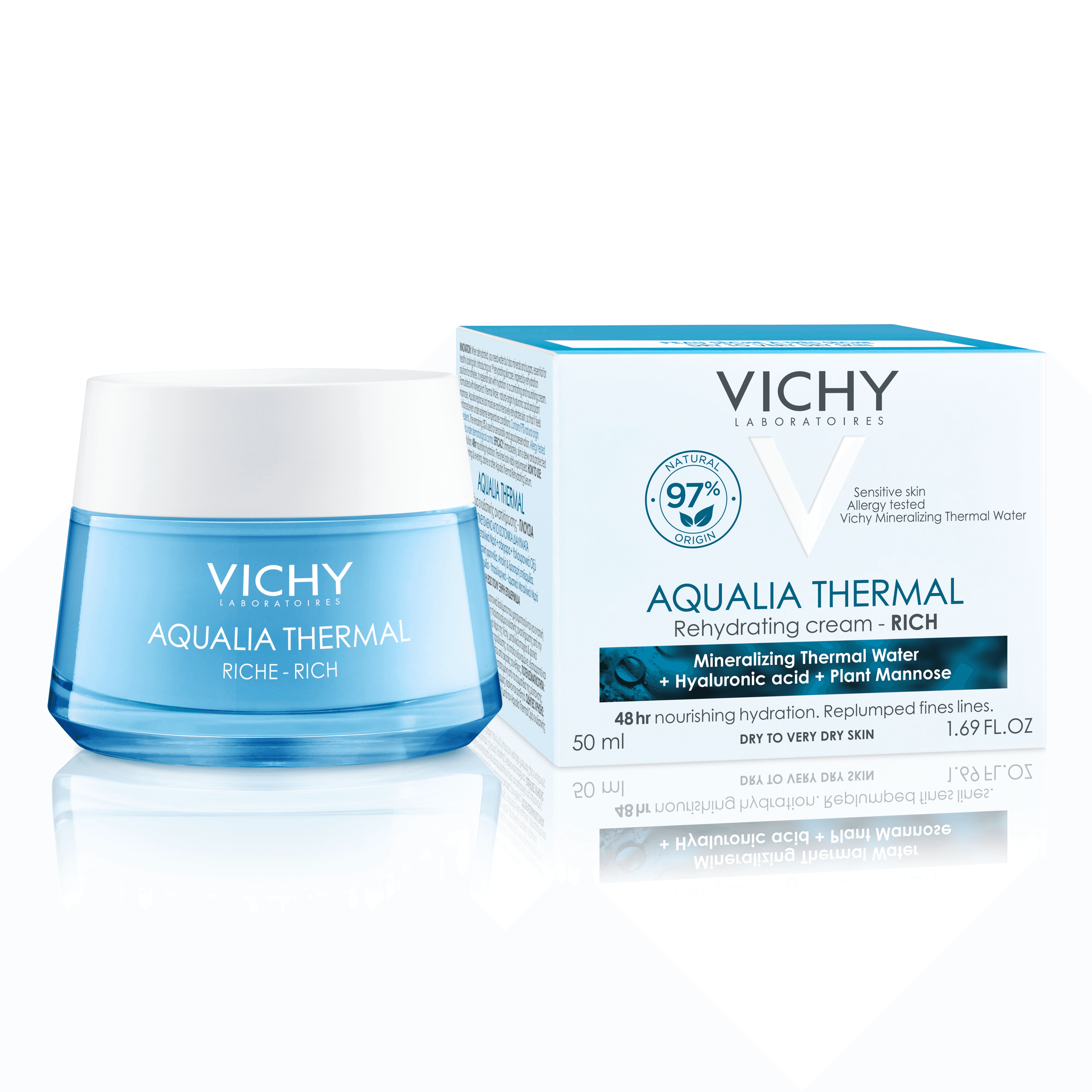Vichy Aqualia Thermal Rich Face Cream Moisturizer 50ml No.9432