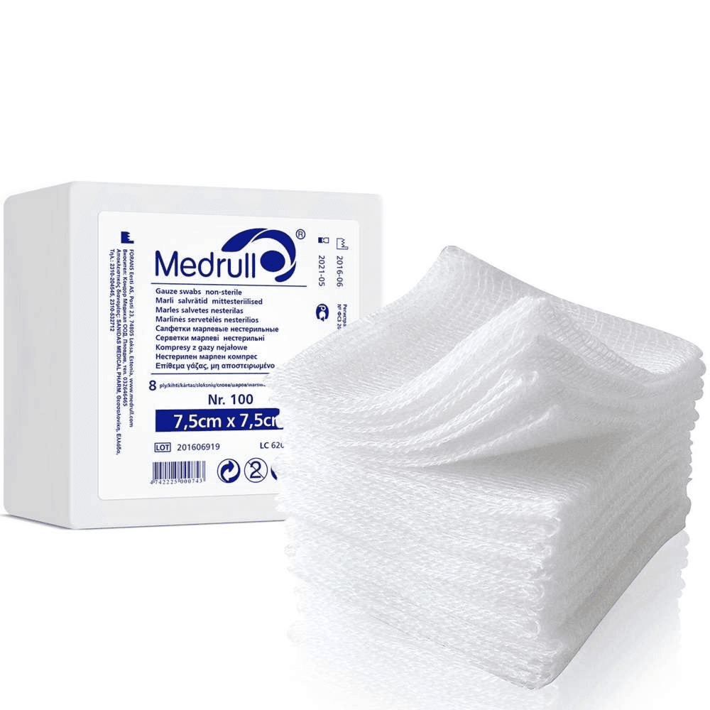 Medrull Gauze Swabs NON-STERILE 7.5 Cm * 7.5 Cm