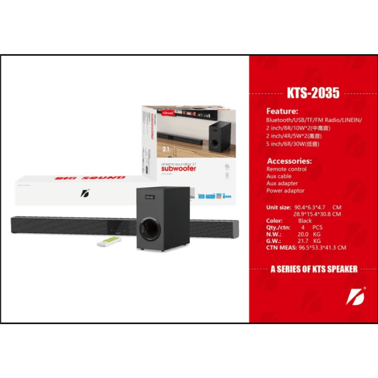 شريط الصوت مع مكبر الصوت الفرعي KTS-2035