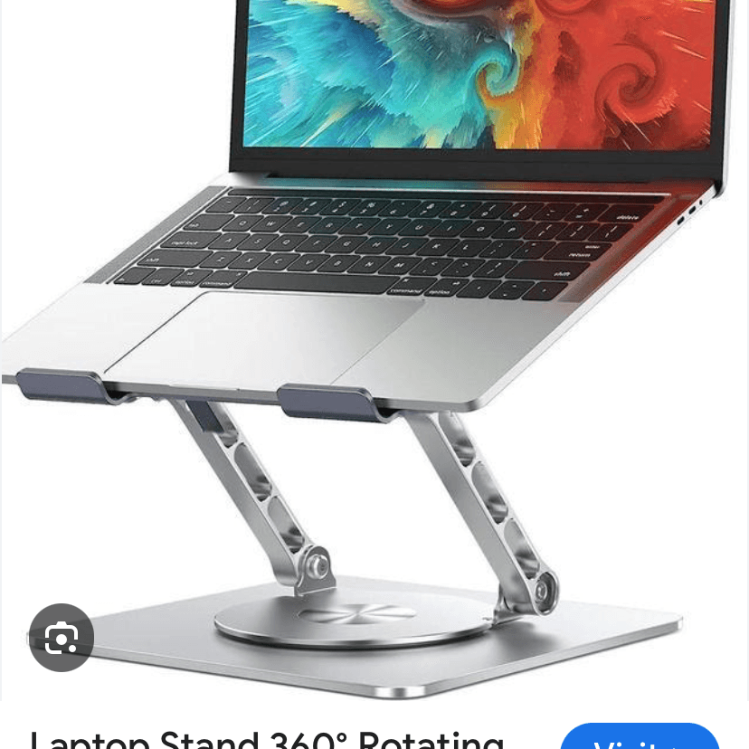 Laptop Stand 360° Rotating for Desk, Foldable Aluminum Laptop Stand, Adjustable Height Laptop Riser, Ergonomic Computer Monitor Stand, Compatible with PC, MacBook Air/All ipad