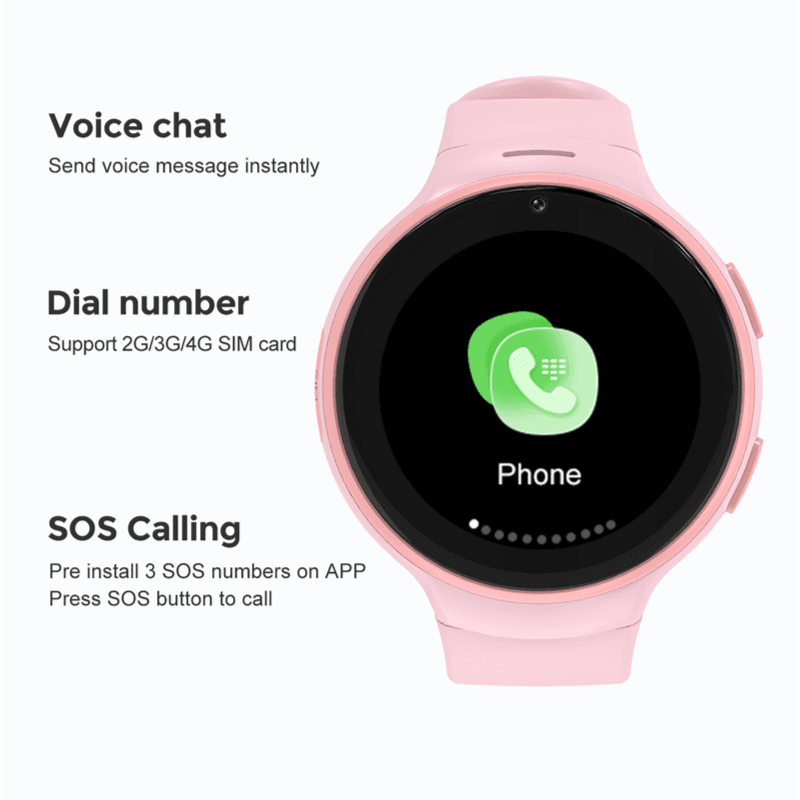 ساعة بوجو الذكية للأطفال بنظام تحديد المواقع 4G LT51-PINK