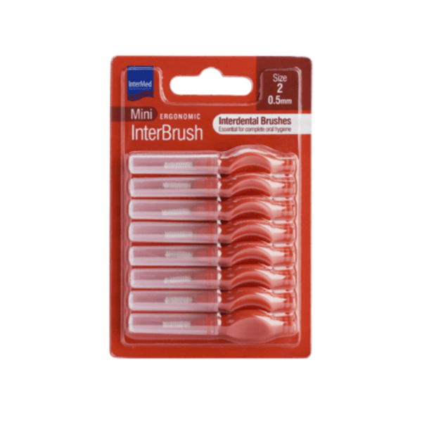 InterMed Mini Ergonomic Interdental Brushes 0.5mm Size 2 8Pcs