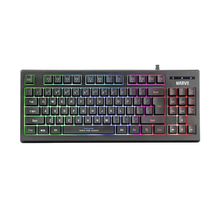 MARVO K607 EN Wired Membrane 80% Gaming Keyboard - Black