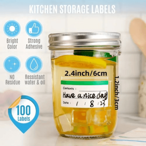 100pcs Coloured Freezer Labels Food Storage Labels Stickers
