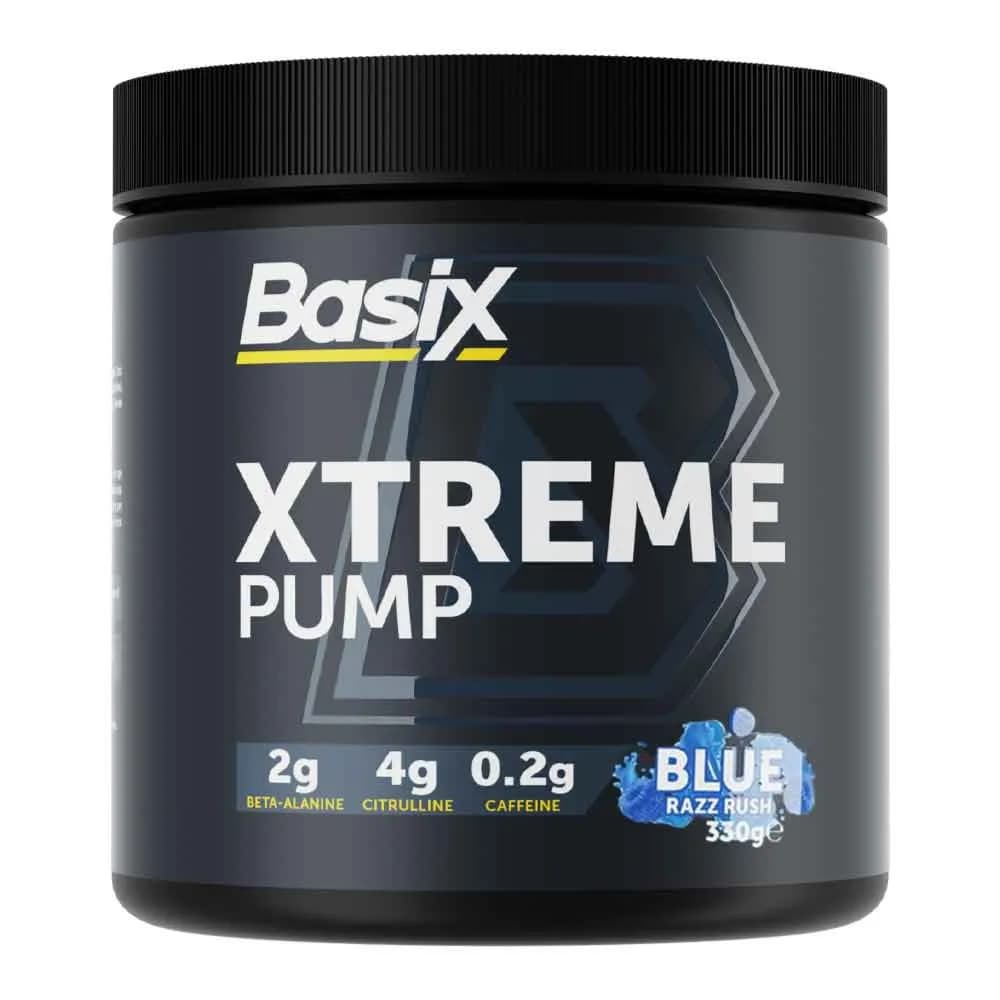 Basix Xtreme Pump Dietary Supplement Blue Razz Rush Flavoured 330g