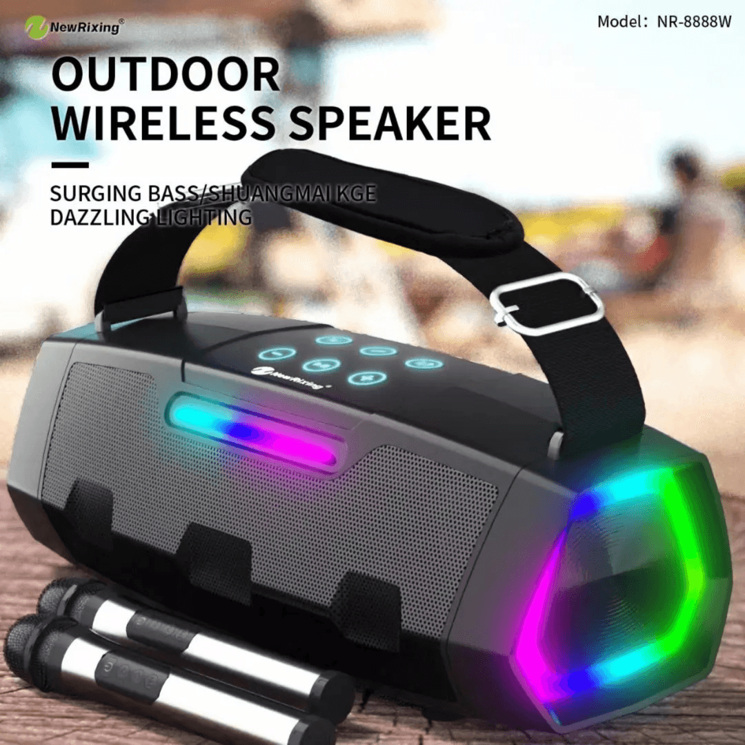 NewRixing Wireless speaker & karaoke Microphone soundbar dj sound box NR-8888W