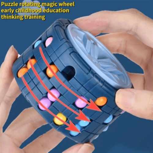 Magic three-dimensional cylindrical Cube toy-educational toys for kids (Red)